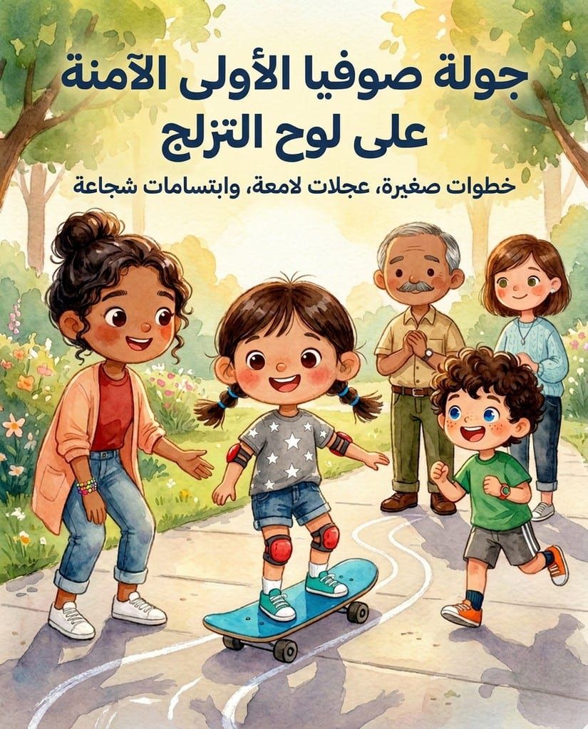 جولة صوفيا الأولى الآمنة على لوح التزلج