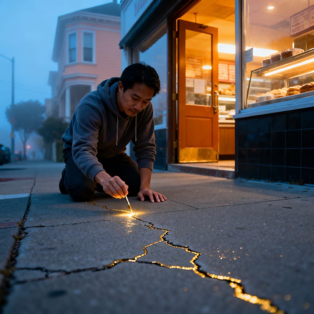 Gold in the Morning Cracks