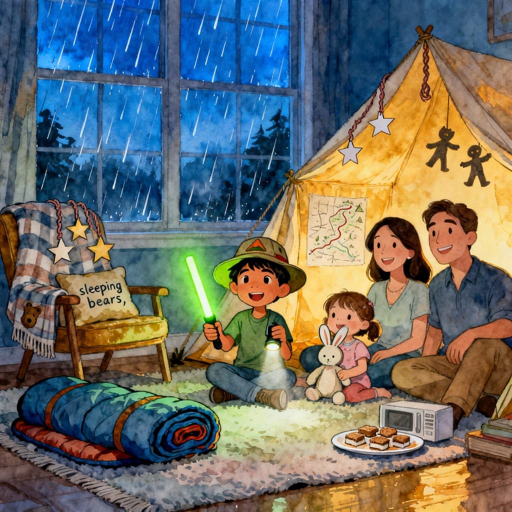 Rainy Day Campout in the Living Room